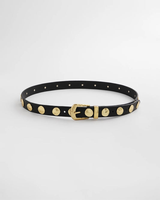 Chico's New - Studded Faux Leather Trouser Belt Black