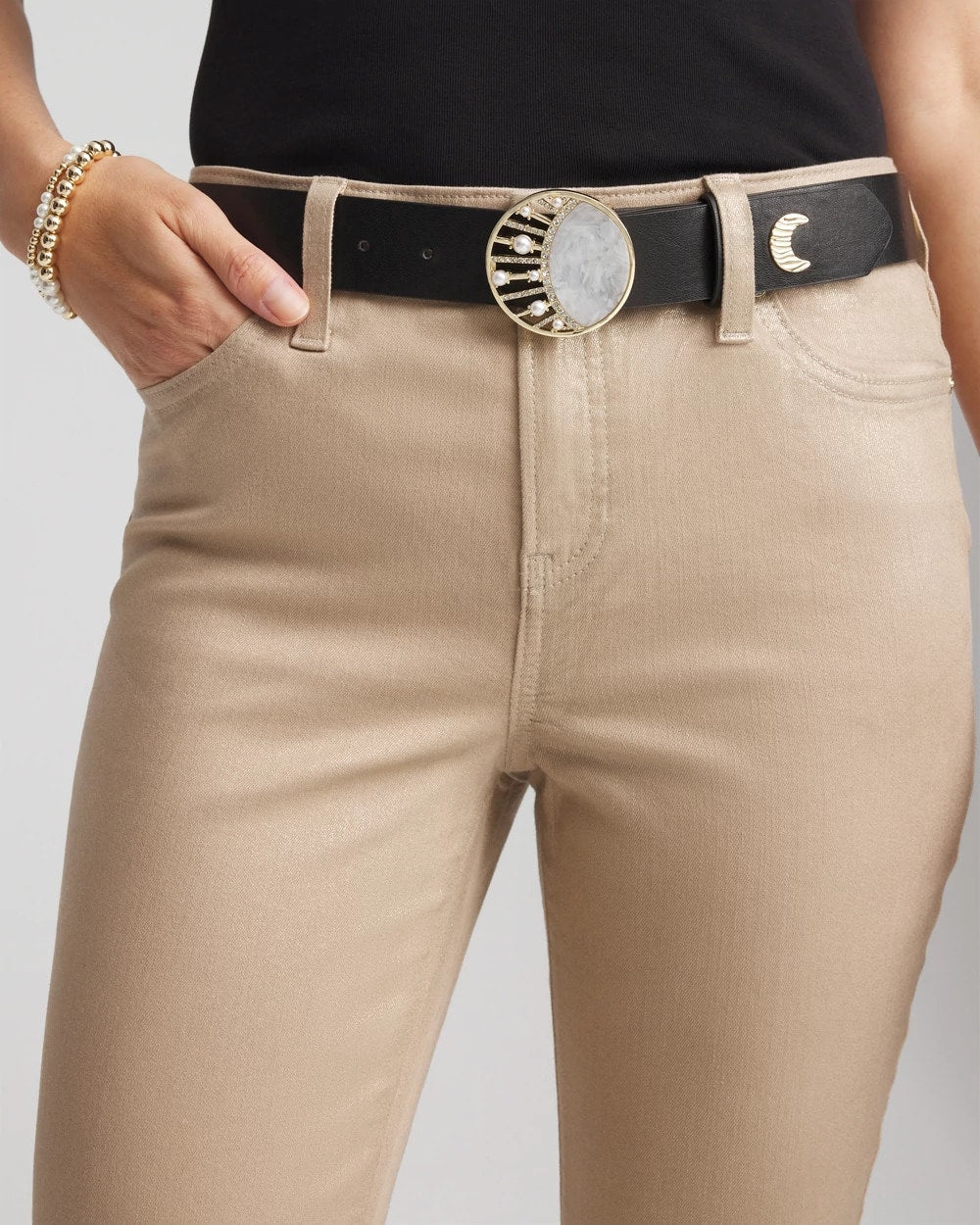 Chico's Customer Favorite - Moon & Stars Trouser Belt Black