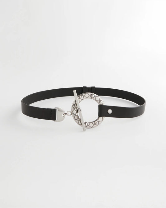 Chico's Trusted - Silver Toggle Trouser Belt Black/Silver