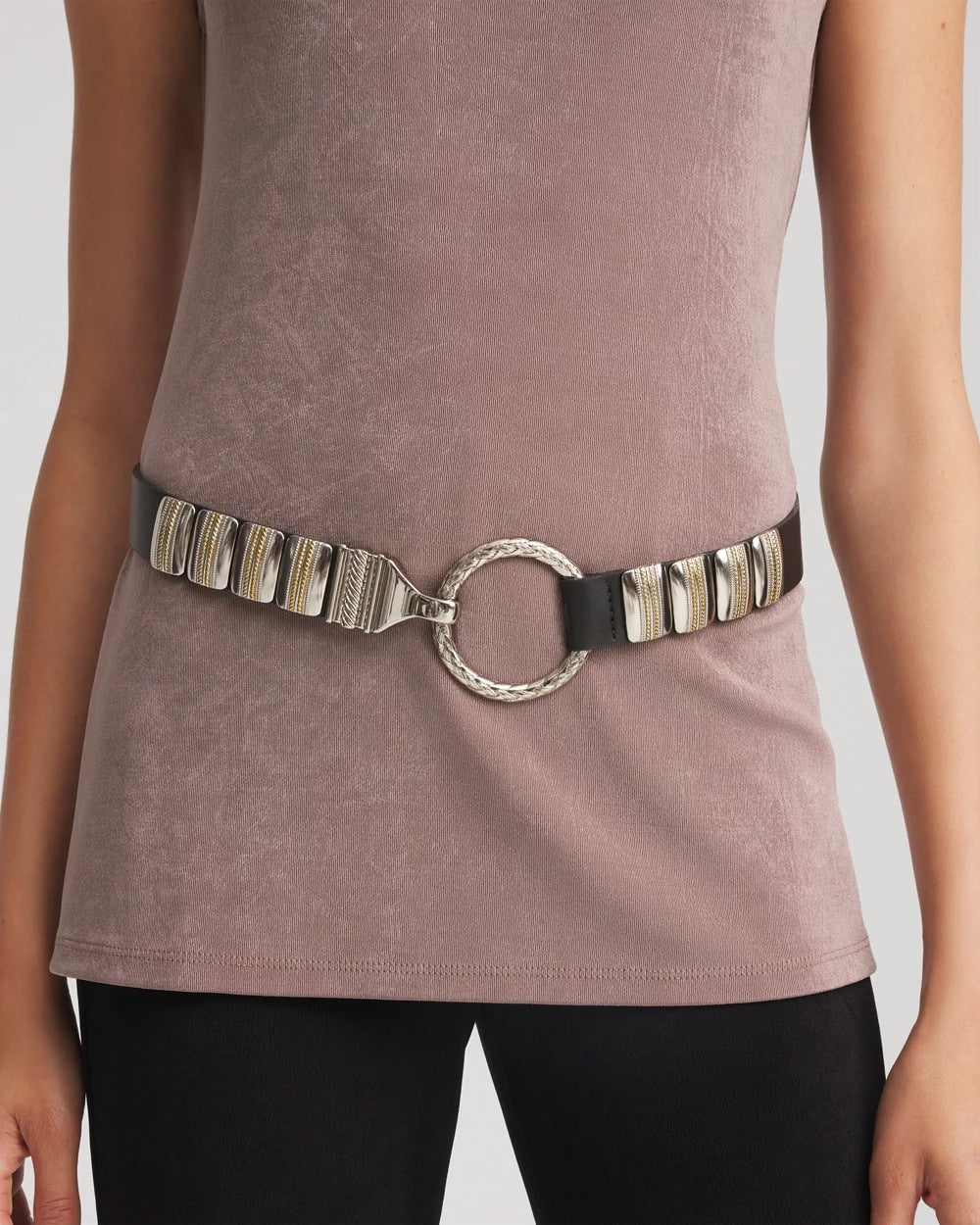 Chico's Value - Mixed Metal Clasp Belt Black