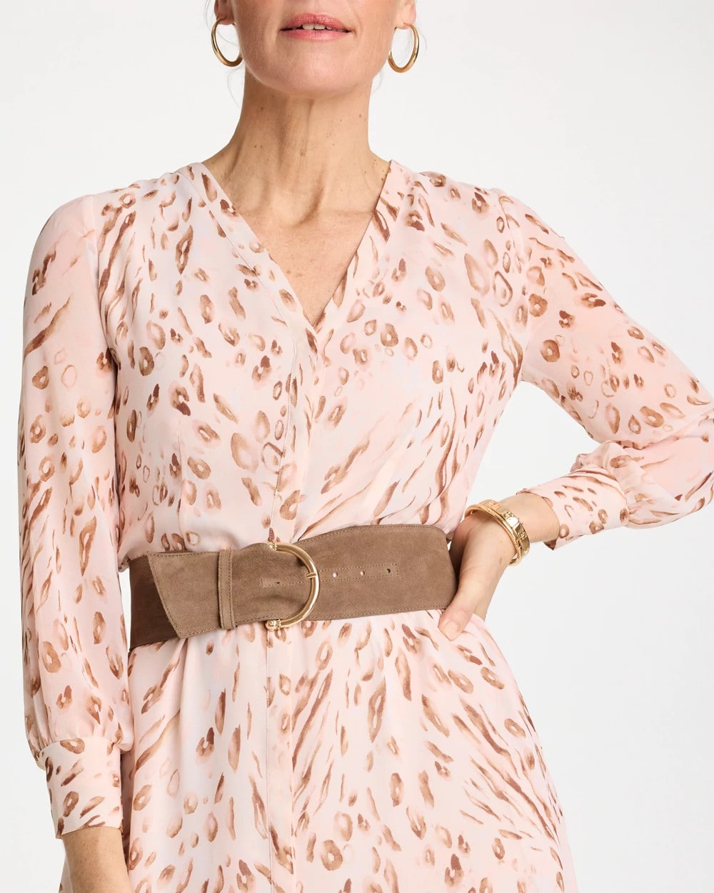 Chico's Classic - Suede Pull Through Sash Belt Topaz Smoke