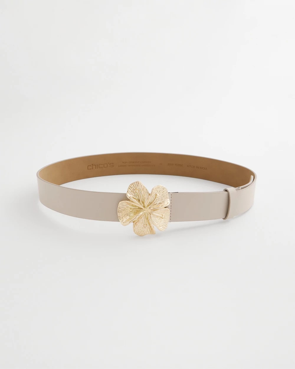 Chico's Quality - Floral Buckle Trouser Belt Neutral