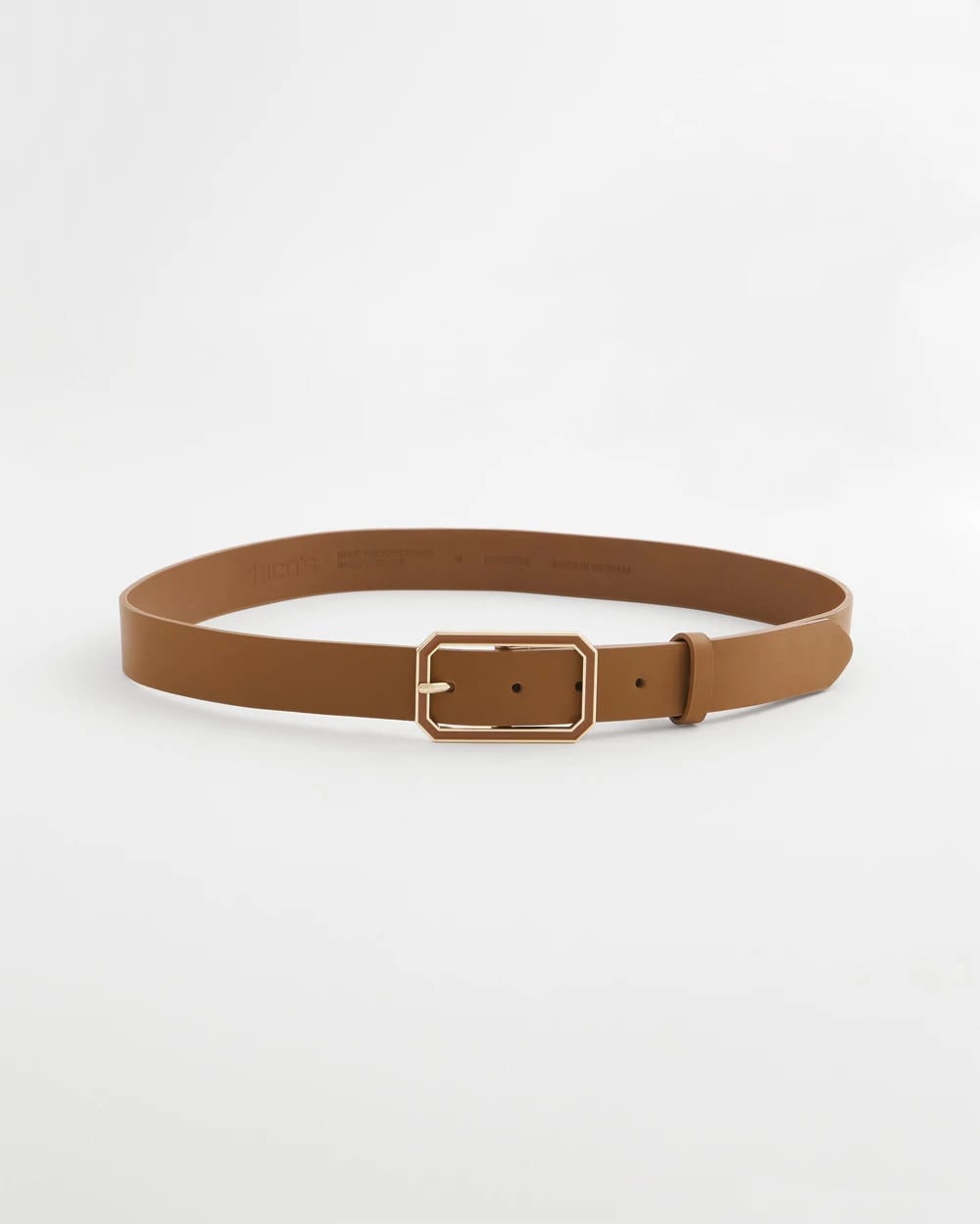 Chico's Signature - Cognac Enamel Buckle Trouser Belt Brown