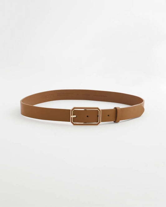 Chico's Signature - Cognac Enamel Buckle Trouser Belt Brown