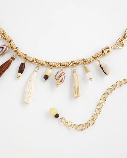 Chico's Recommended - Novelty Beaded Chain Belt Natural
