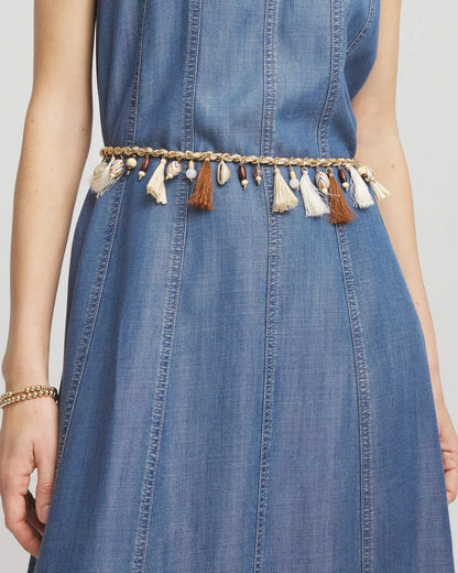Chico's Recommended - Novelty Beaded Chain Belt Natural