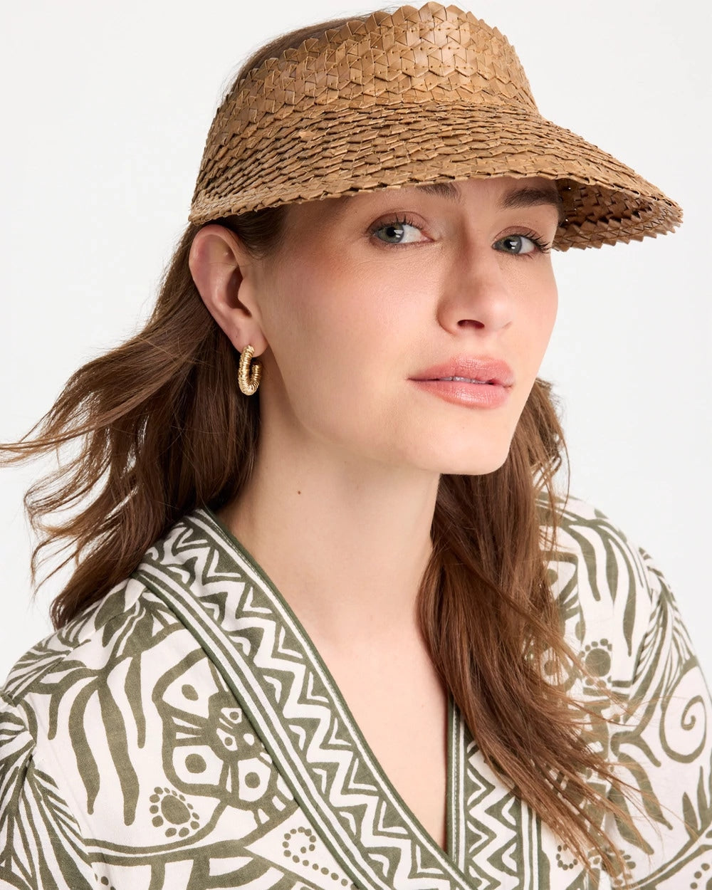 Chico's Sale - Chico's x Romi Santorini Visor Hat Brown