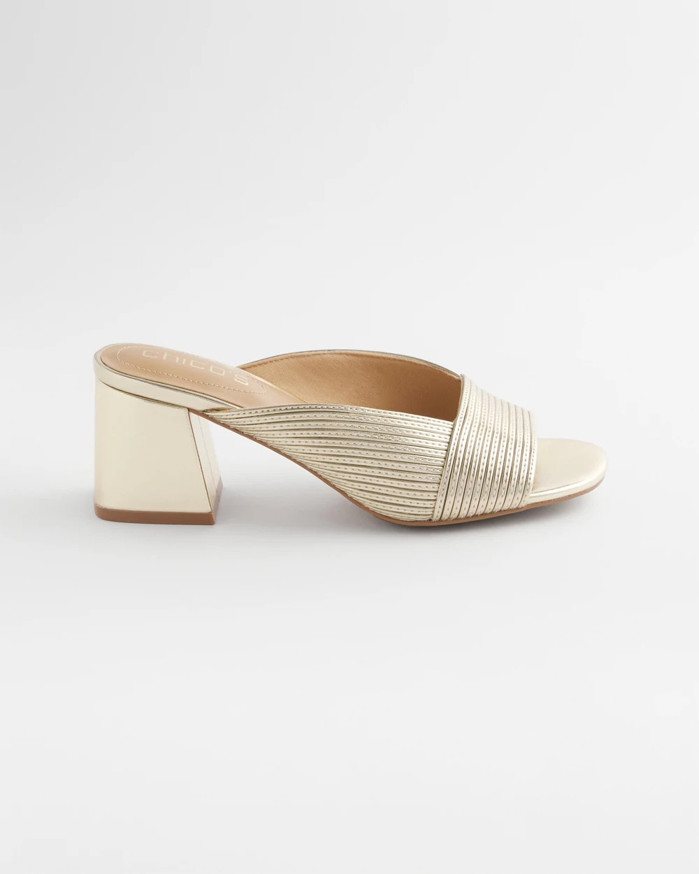 Chico's Recommended - Vinia Metallic Rope Block Heels Gold