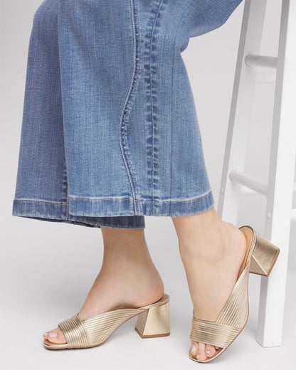Chico's Recommended - Vinia Metallic Rope Block Heels Gold