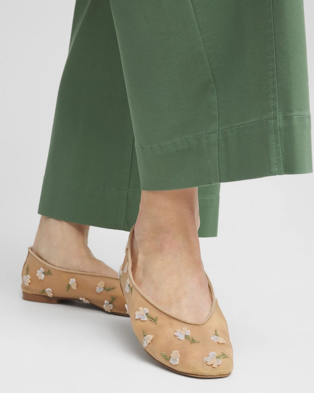 Chico's Latest - Orchid Embroidered Ballet Flats Natural
