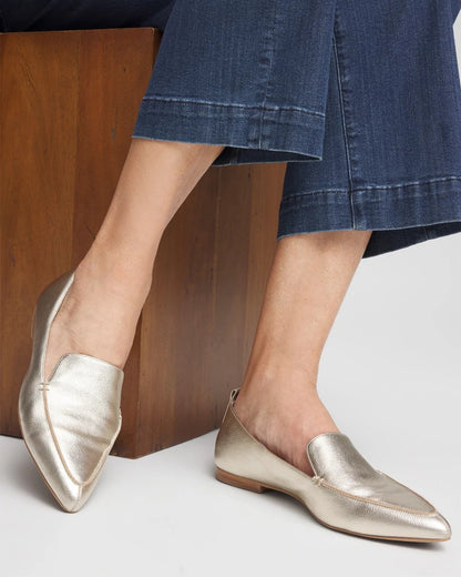 Chico's Great Value - Gold Metallic Leather Loafer Gold