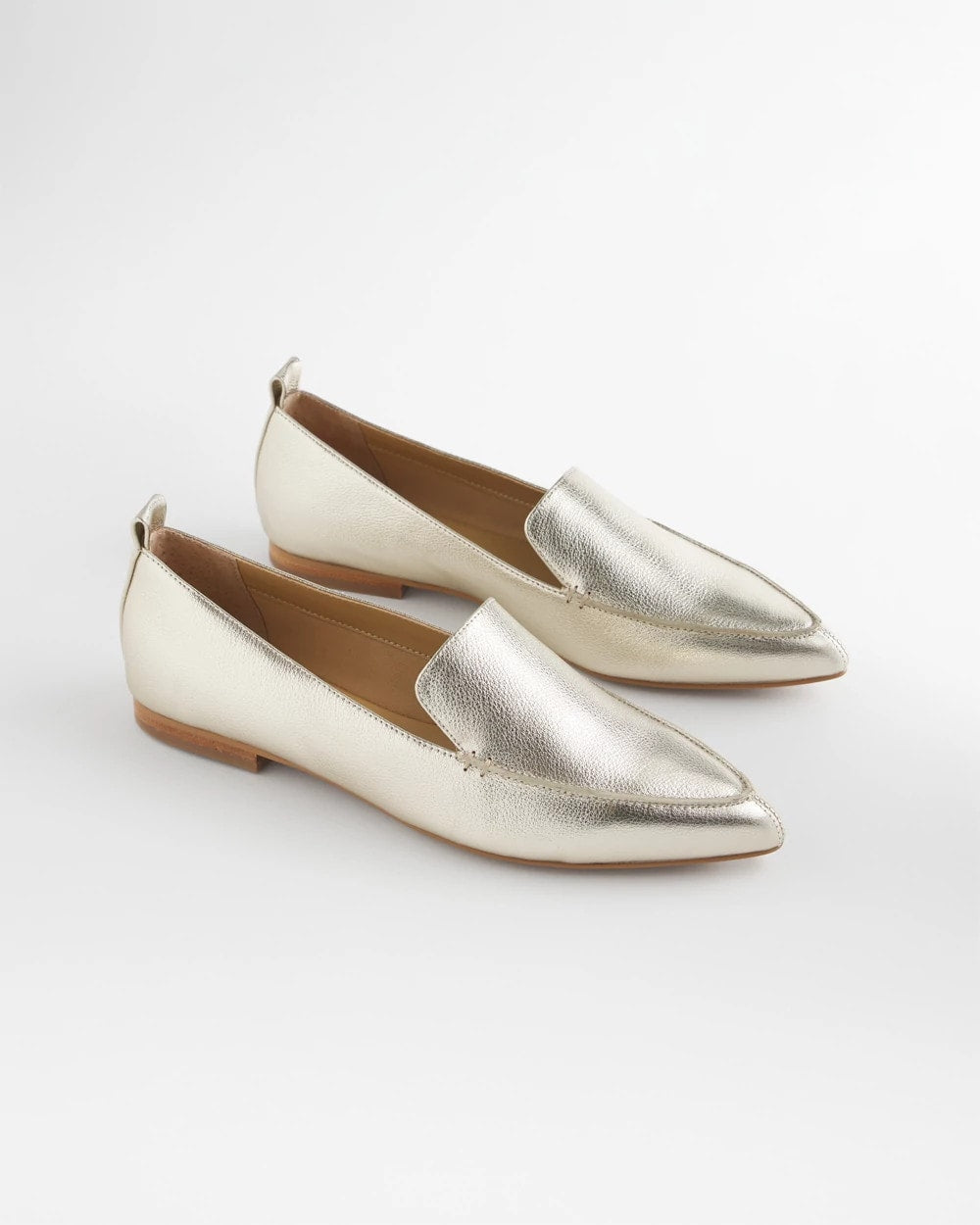 Chico's Great Value - Gold Metallic Leather Loafer Gold