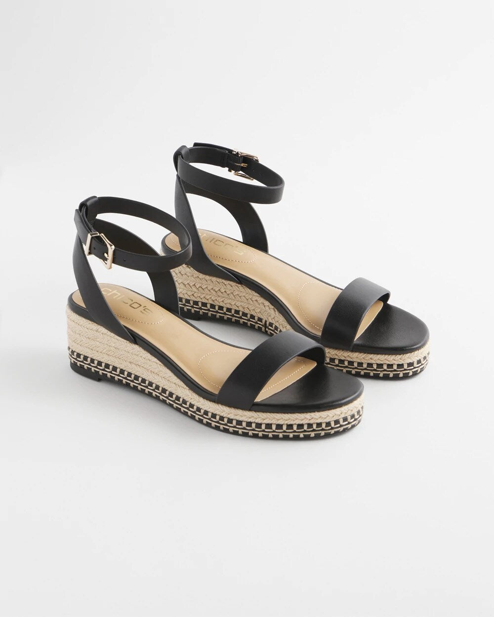 Chico's Premium - Brielle Espadrille Wedge Sandals Black