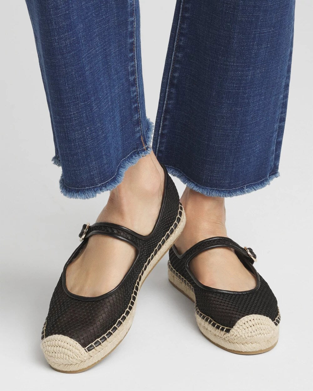 Chico's Exclusive - Eliana Mesh Mary Jane Espadrille Black
