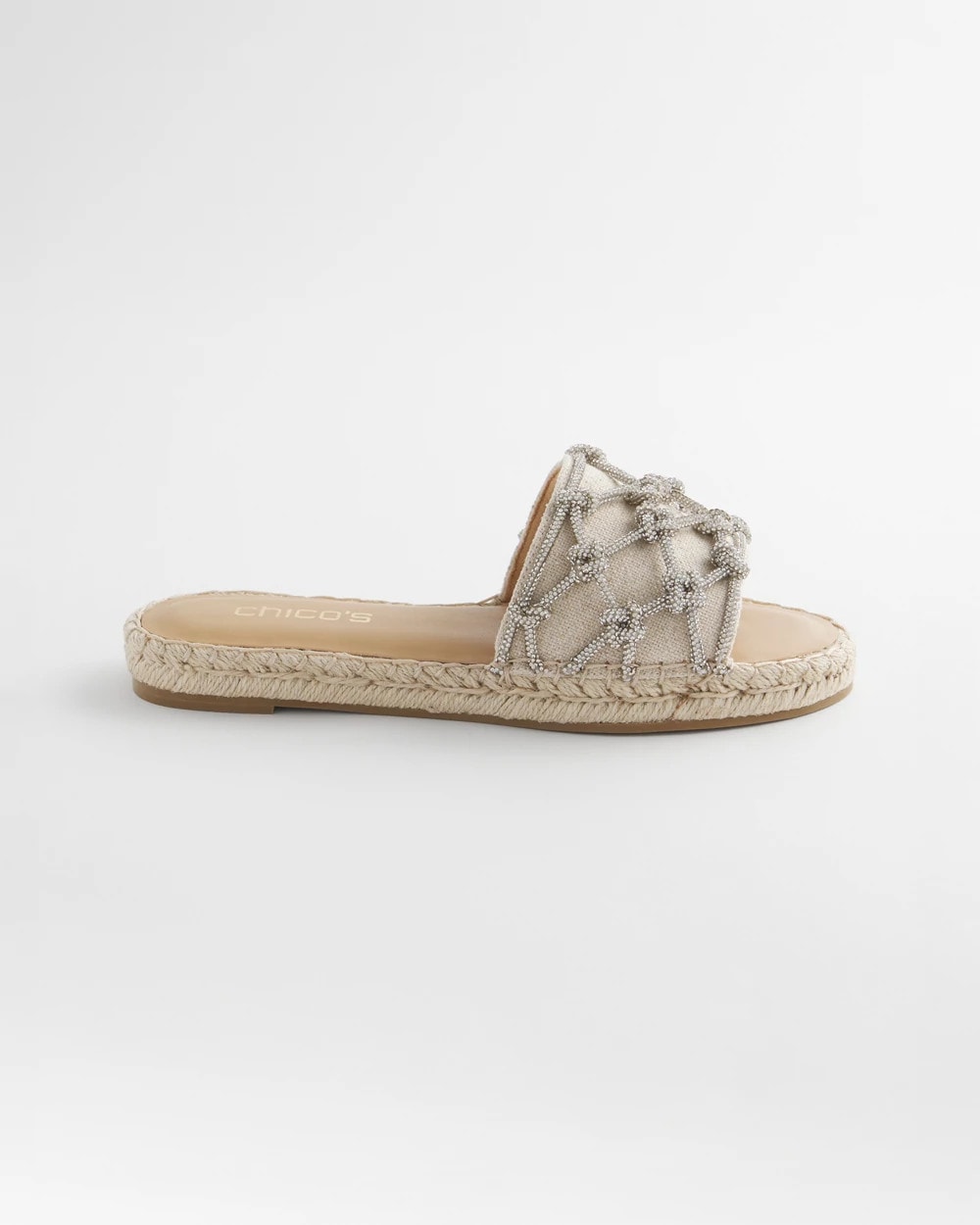 Chico's Latest - Linen Knotted Espadrille Slides Silver