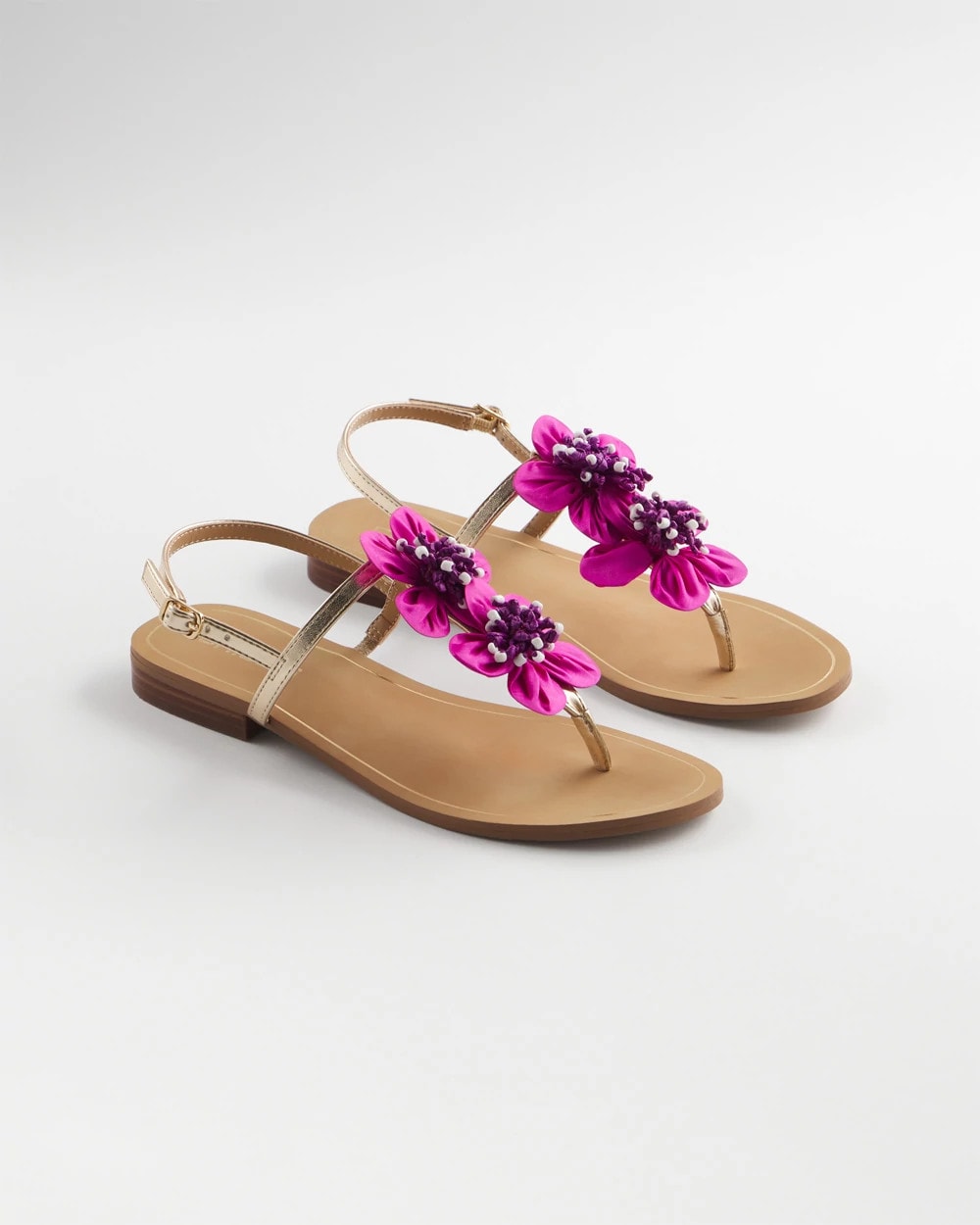 Chico's New - Sunset Flower Sandal Pink