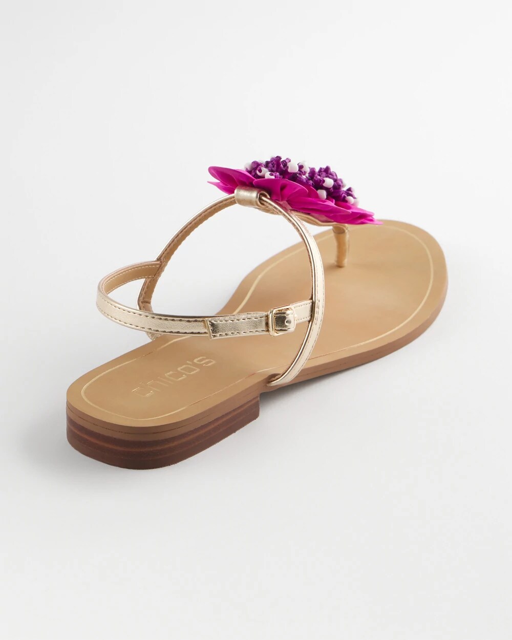 Chico's New - Sunset Flower Sandal Pink