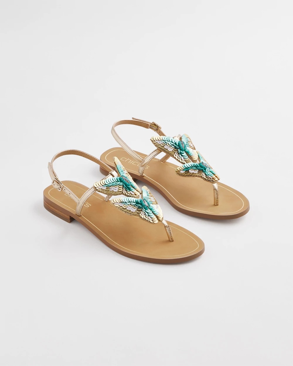 Chico's Featured - Butterfly T-Strap Sandal Metallic Multi