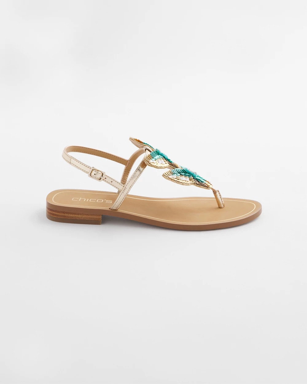 Chico's Featured - Butterfly T-Strap Sandal Metallic Multi