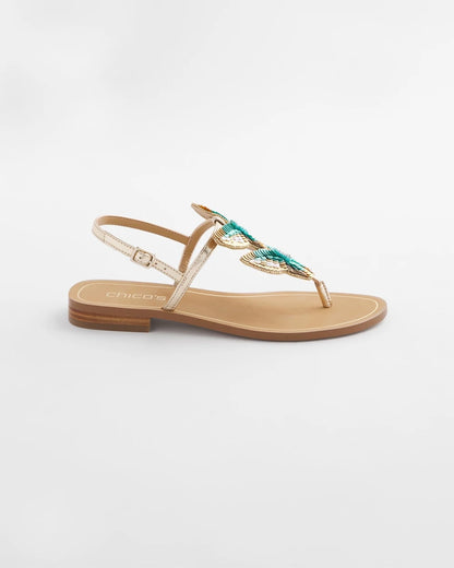 Chico's Featured - Butterfly T-Strap Sandal Metallic Multi