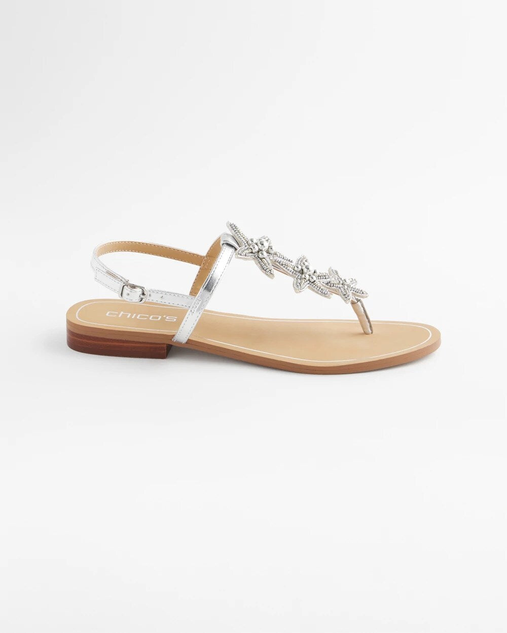 Chico's Great Value - Beach Starfish T-Strap Sandals Silver