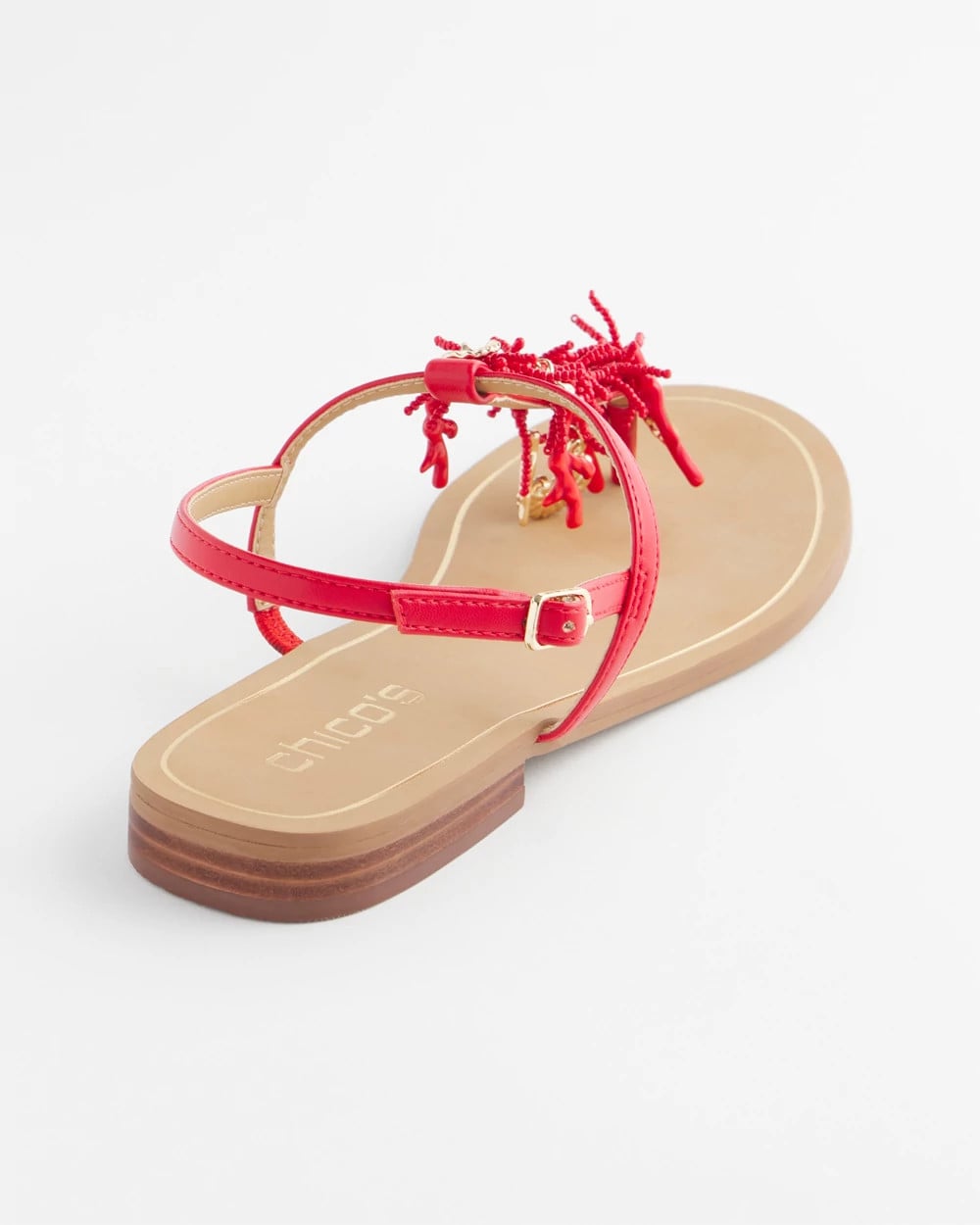 Chico's Special Offer - Coral Beach T-Strap Sandals Red