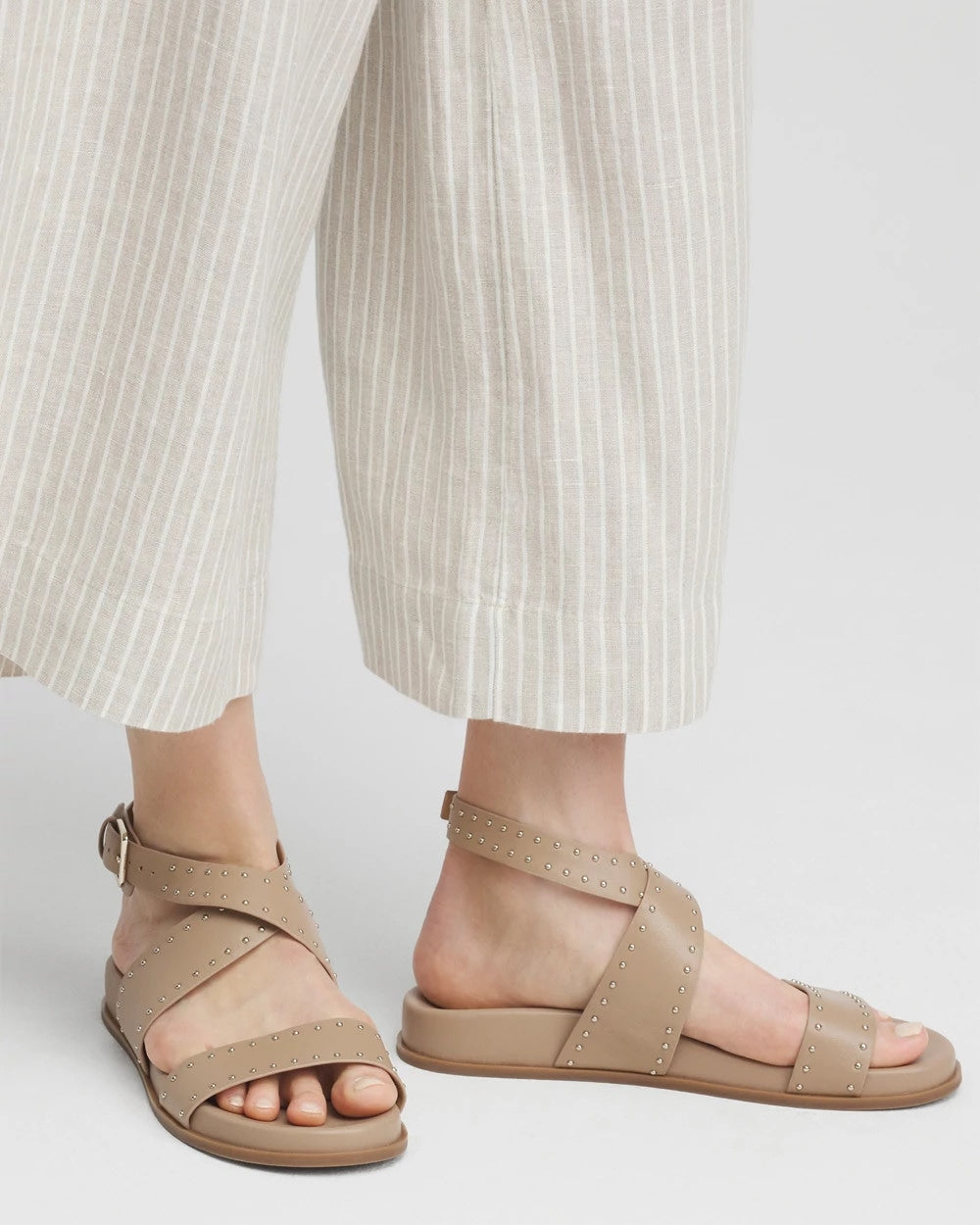 Chico's Signature - Tan Leather Sandals Dark Natural