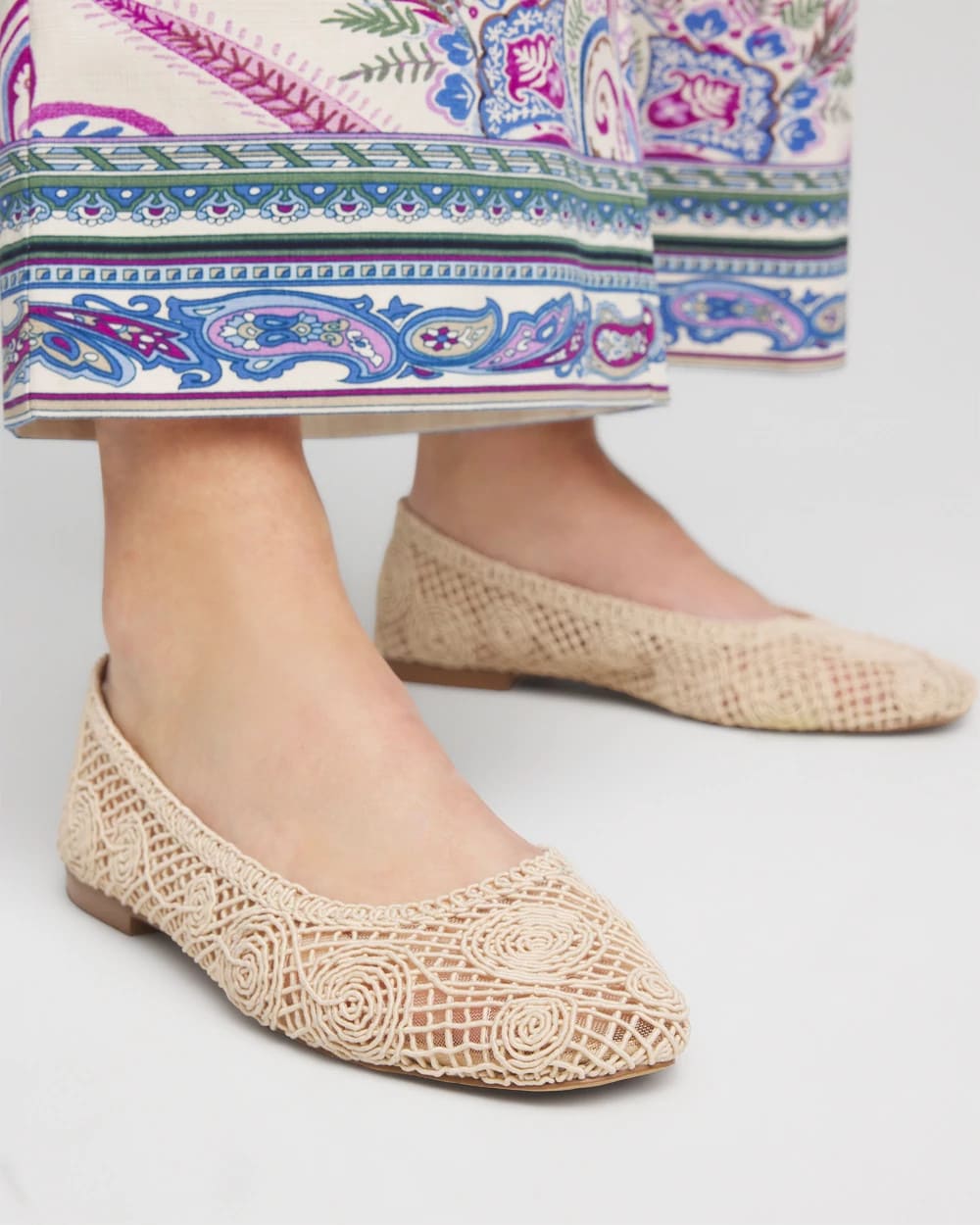 Chico's Popular - Cora Raffia Flats Natural