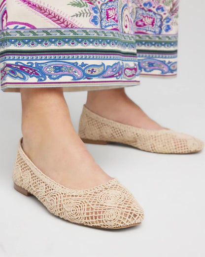 Chico's Popular - Cora Raffia Flats Natural