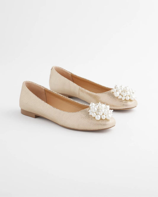 Chico's Everyday - Olympia Pearl Ballet Flats Gold
