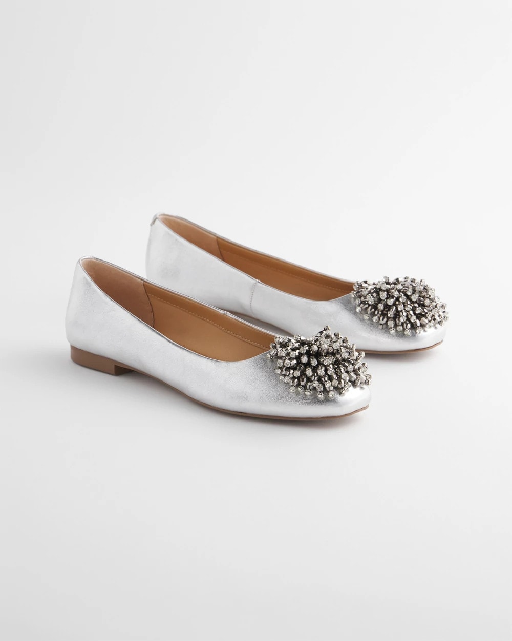 Chico's Essential - Omega Beaded Ballet Flats Metallic