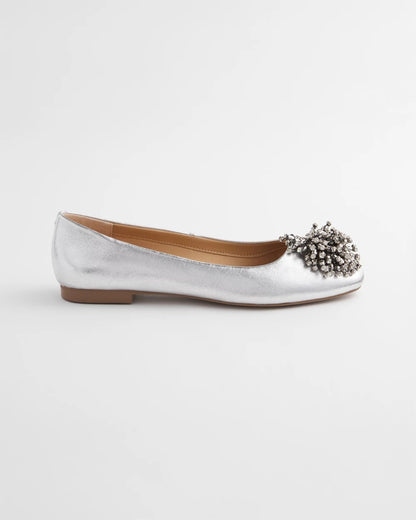 Chico's Essential - Omega Beaded Ballet Flats Metallic