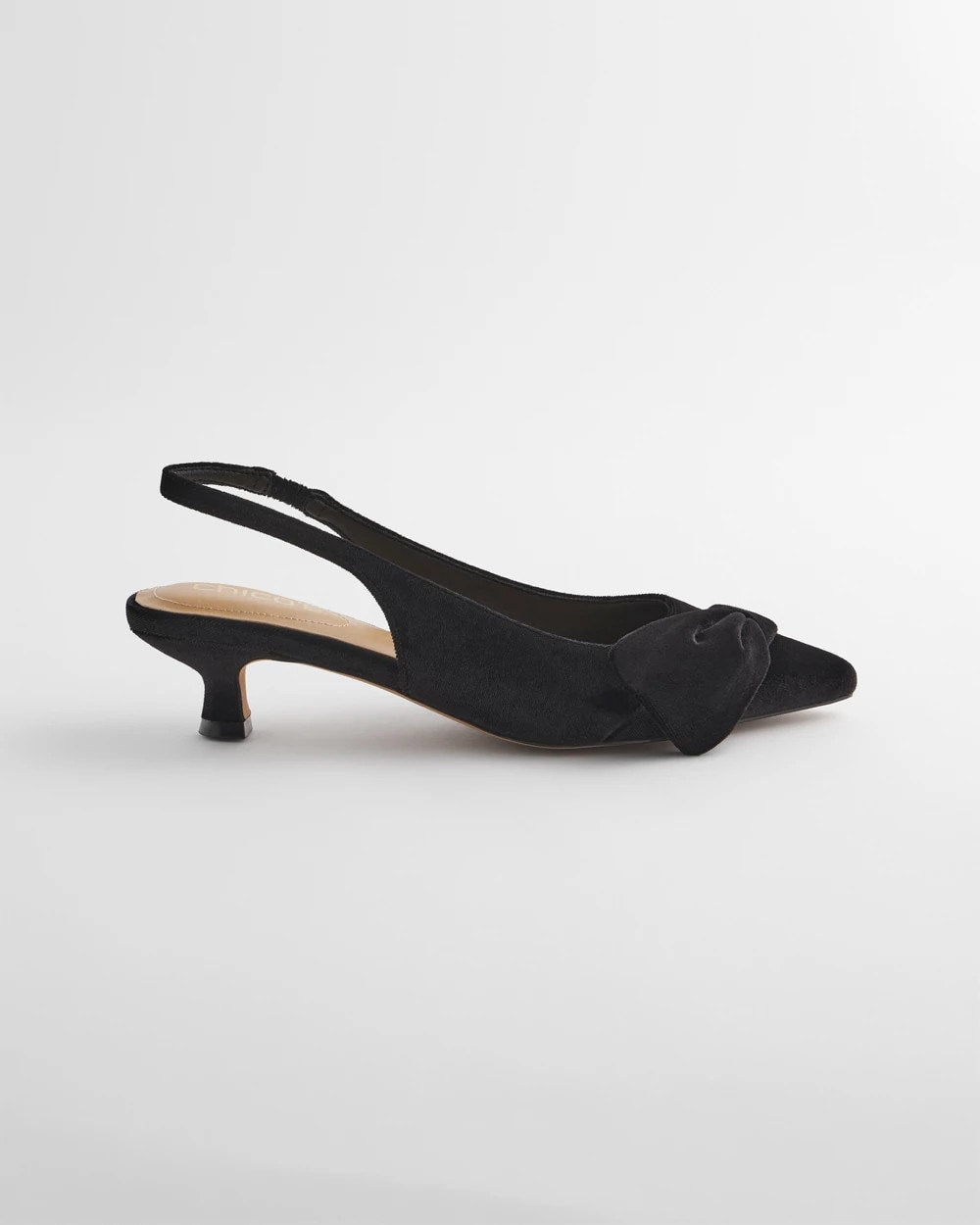 Chico's Trending - Charm Velvet Bow Kitten Heels Black