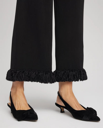Chico's Trending - Charm Velvet Bow Kitten Heels Black