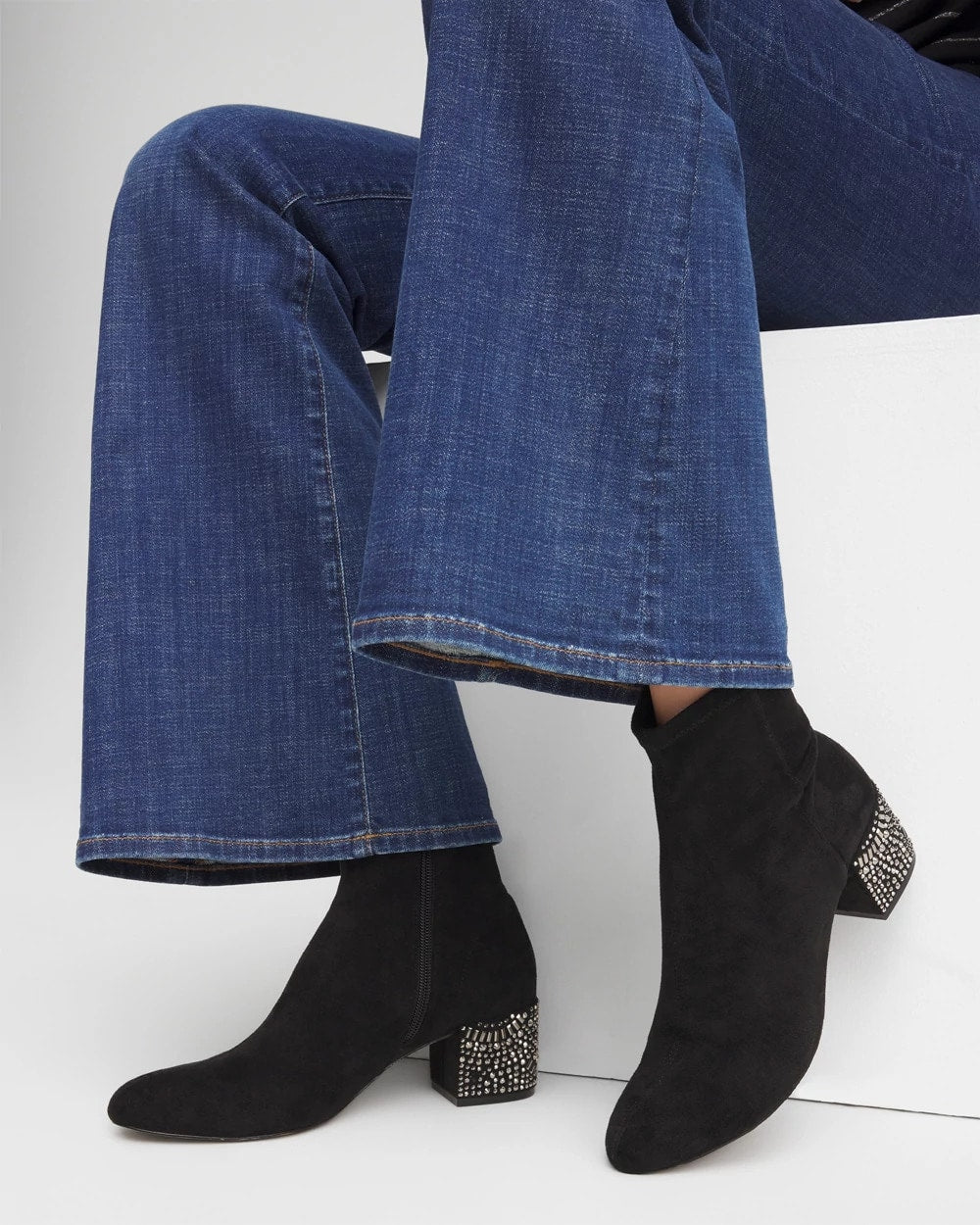 Chico's Premium - Embellished Destiny Art Deco Boot Heels Black