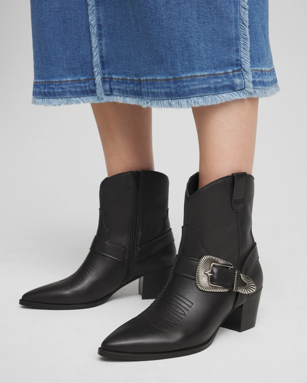 Chico's Classic - Kris Western Buckle Boots Black