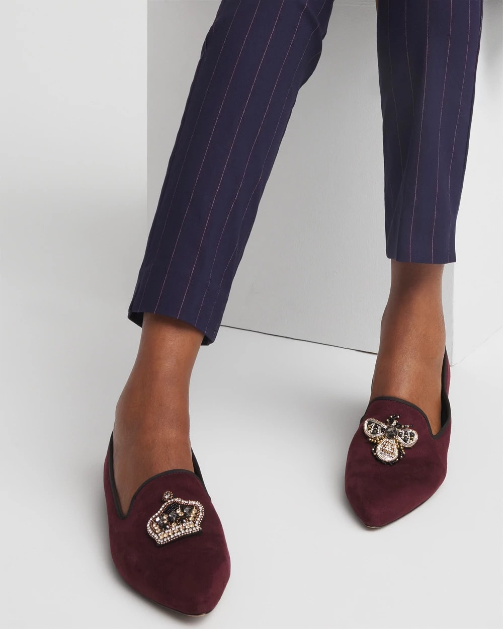 Chico's Great Value - Grace Queen Bee Slip-On Loafers Blackened Burgundy