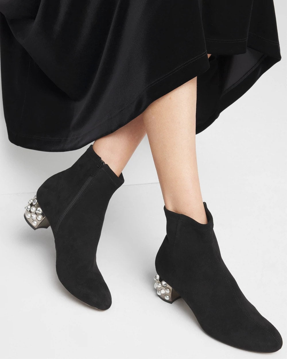 Chico's Customer Favorite - Danika Embellished Vegan Suede Boots Black