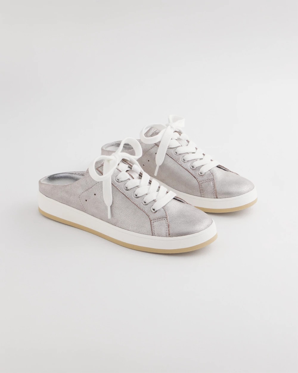 Chico's Best Seller - Metallic Snap Slip-On Sneakers Metallic Silver
