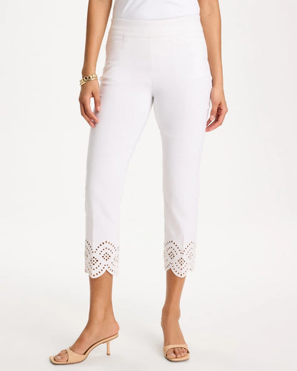 Chico's Best Price - Petite Brigitte™ Slim Scalloped Ankle Pants Alabaster