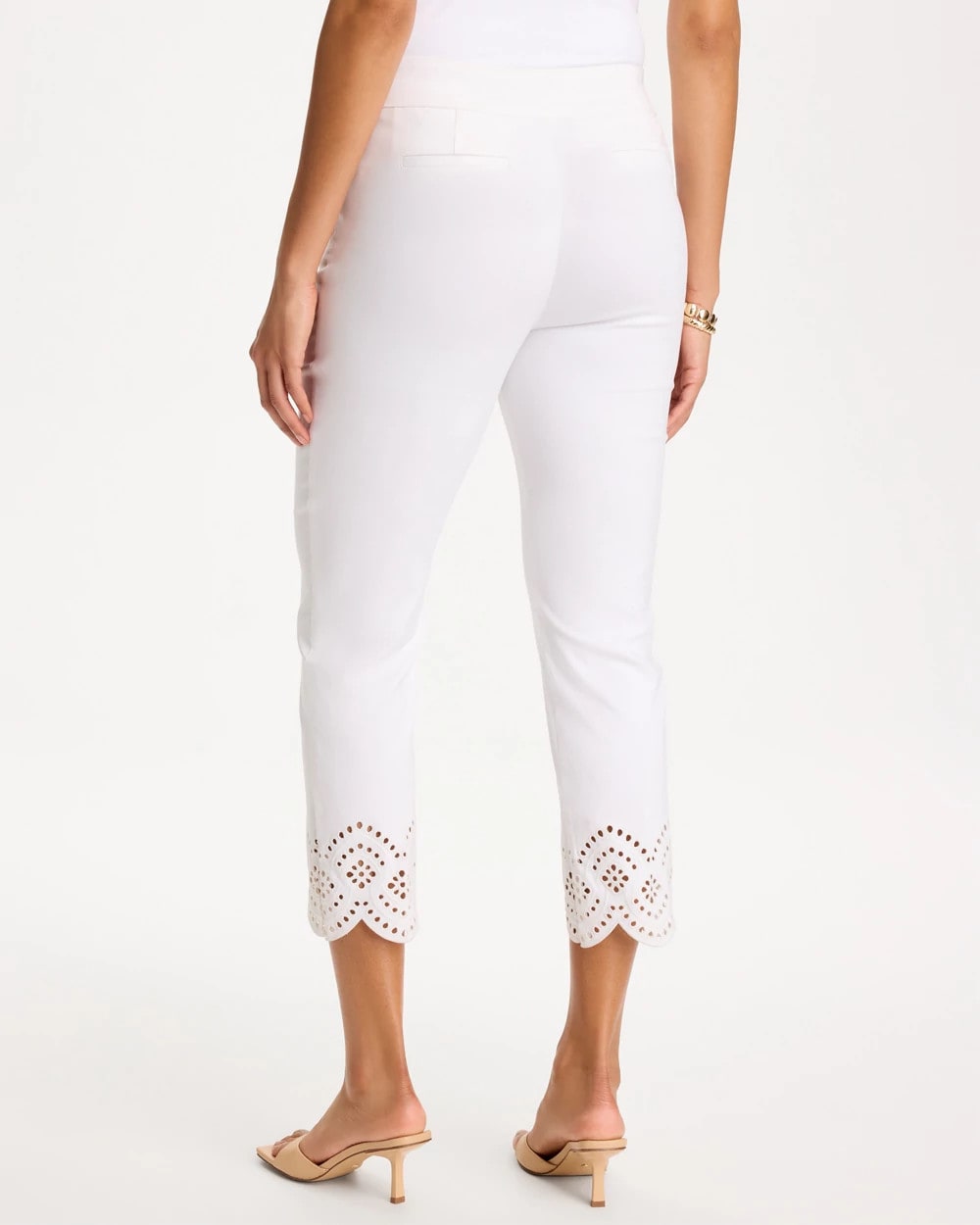 Chico's Best Price - Petite Brigitte™ Slim Scalloped Ankle Pants Alabaster