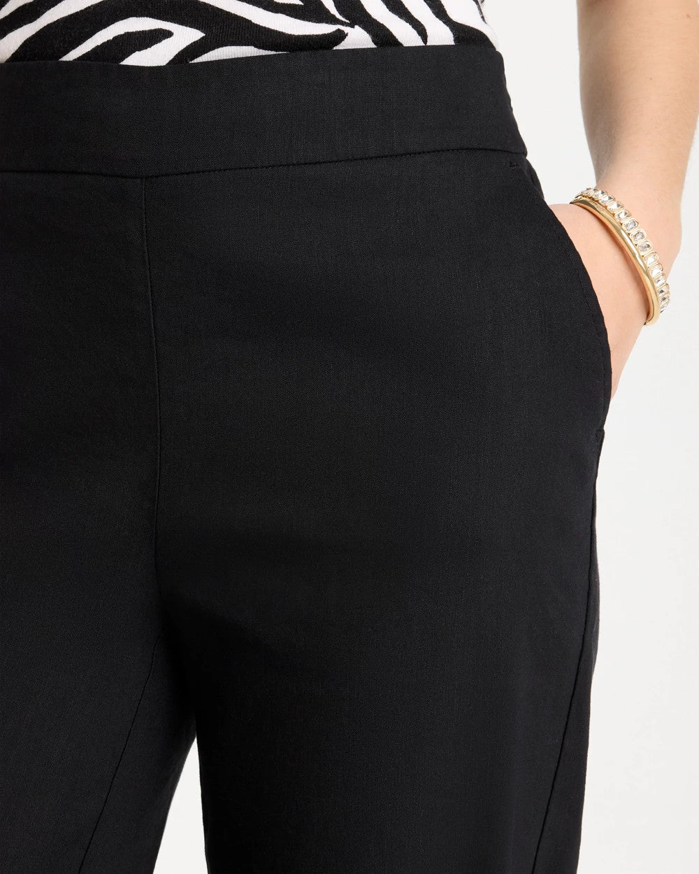 Chico's Essential - Pull-On Wide-Leg Linen Pants Black