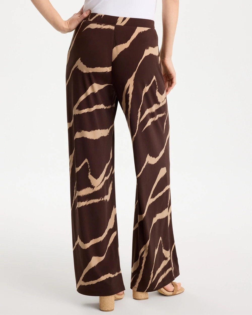 Chico's Sale - Travelers™ Zebra Knit Wide-Leg Pants Cocoa Bean