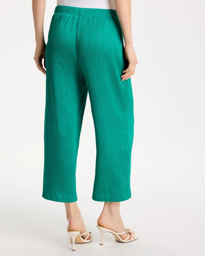 Chico's Value - Petite Travelers™ Crinkle Textured Crop Pants Topanga Green