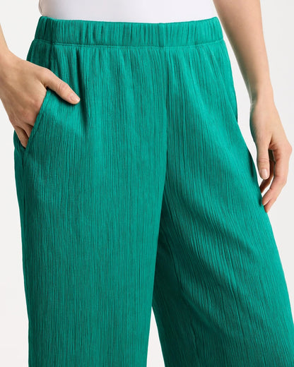 Chico's Value - Petite Travelers™ Crinkle Textured Crop Pants Topanga Green
