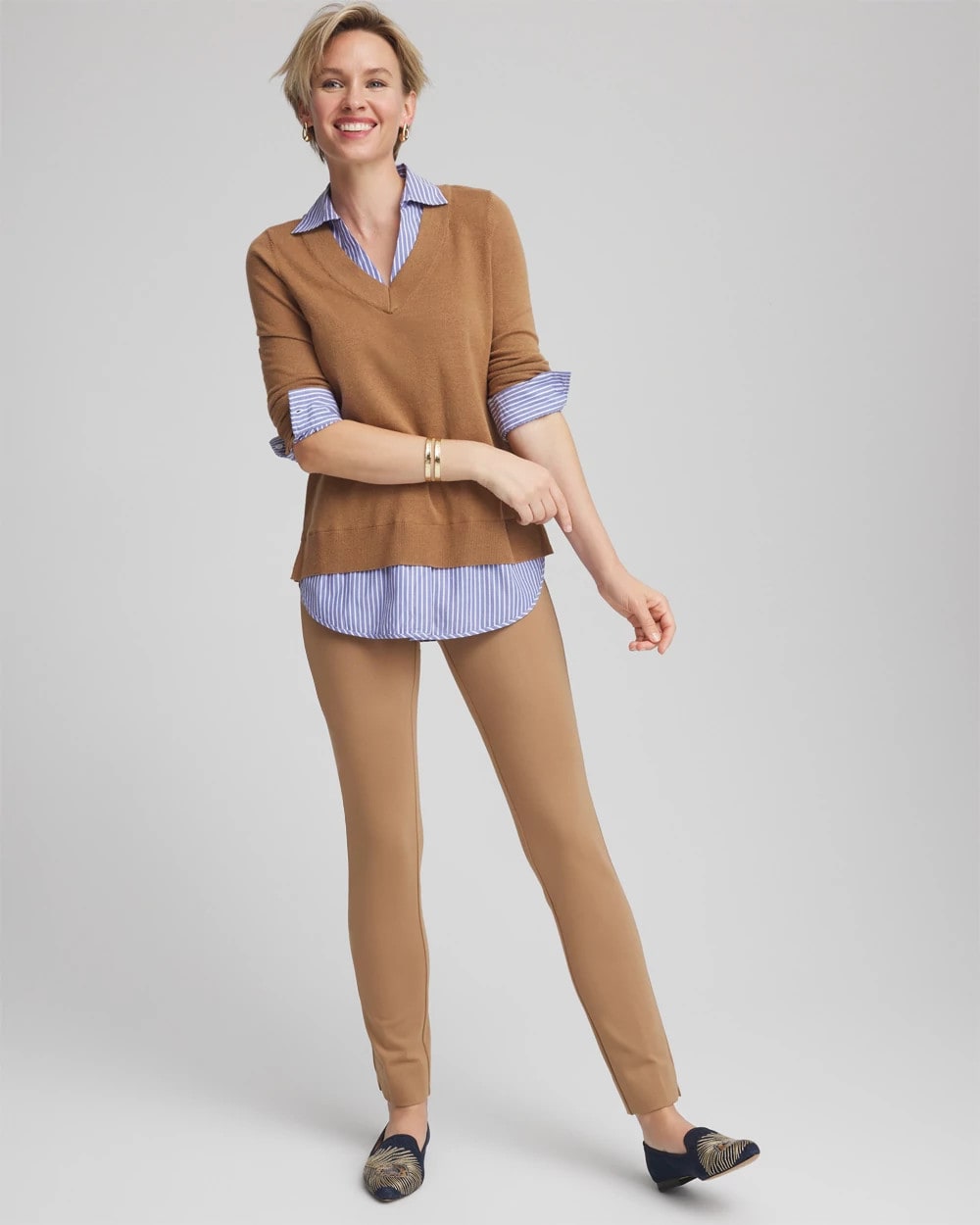 Chico's Recommended - Juliet Slim Trim Detail Pants Caramel Apple
