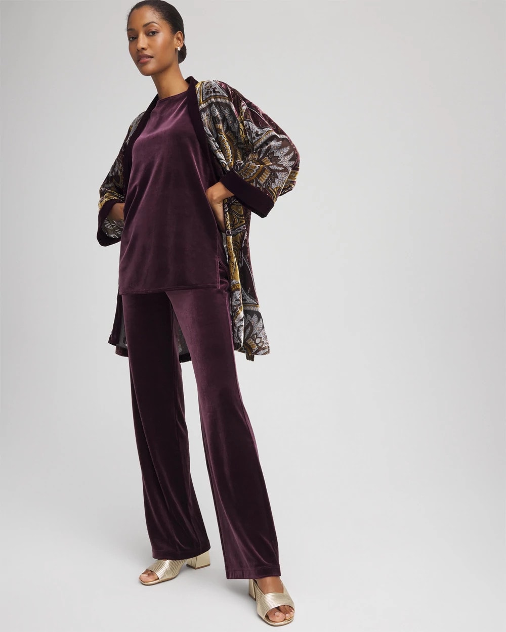 Chico's Latest - Travelers™ Velvet No Tummy Pants Night Bloom