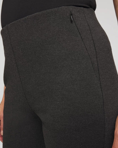 Chico's Classic - Petite Juliet Wide Full-Length Ponte Pants Graphite Heather Gray