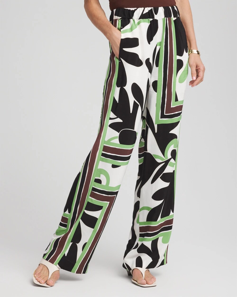 Chico's Customer Favorite - Printed Silky Soft Pants Ecru