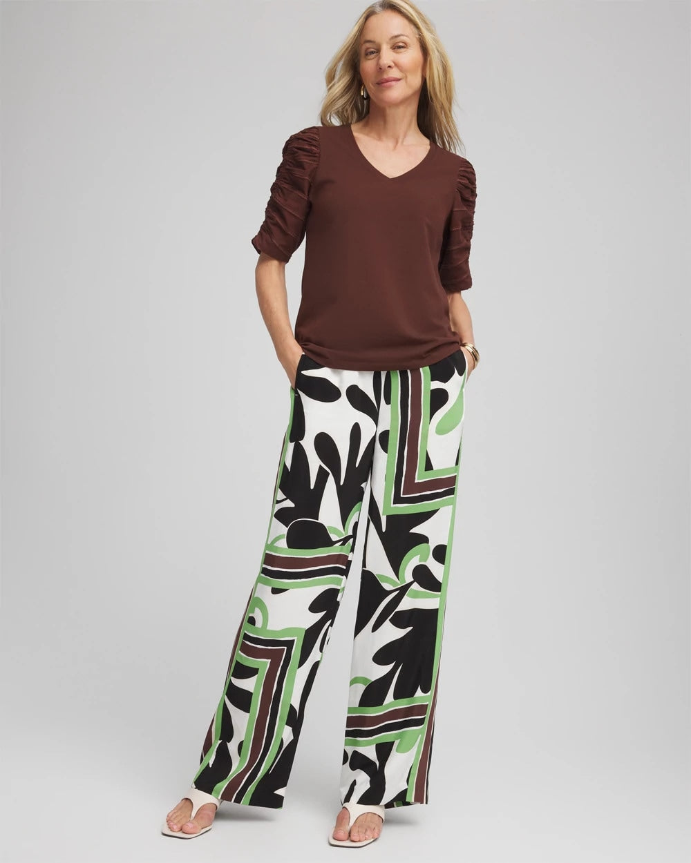 Chico's Customer Favorite - Printed Silky Soft Pants Ecru
